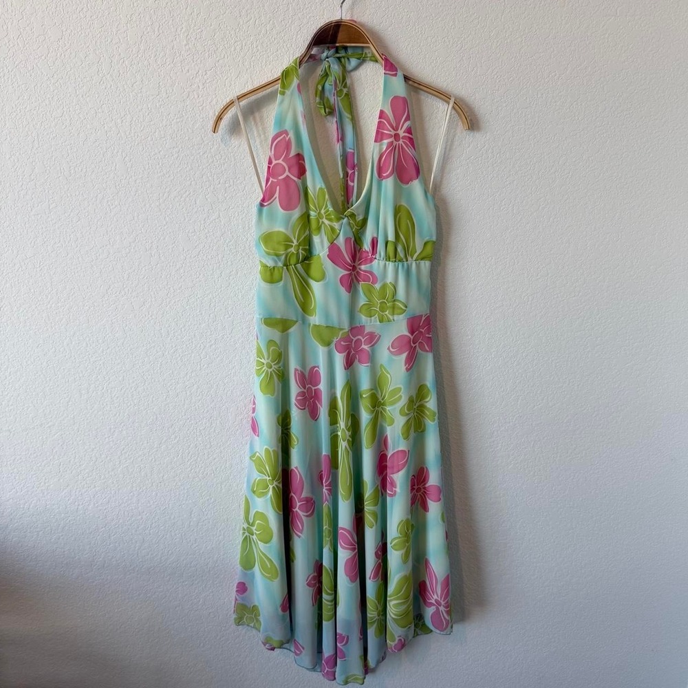 Y2K Summer Girly Floral Halter Dress